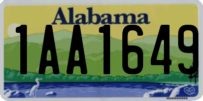 AL license plate 1AA1649