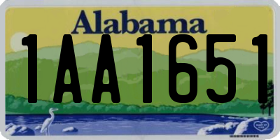 AL license plate 1AA1651