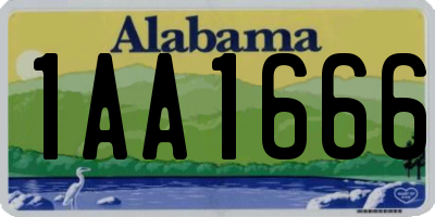 AL license plate 1AA1666