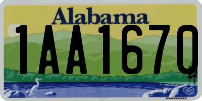 AL license plate 1AA1670