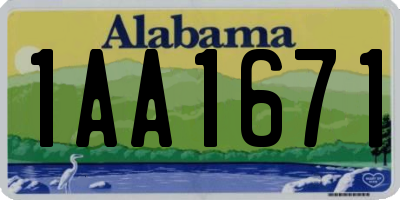 AL license plate 1AA1671