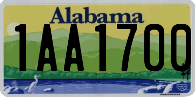 AL license plate 1AA1700