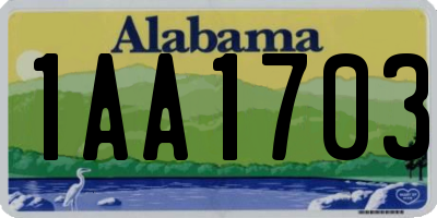 AL license plate 1AA1703