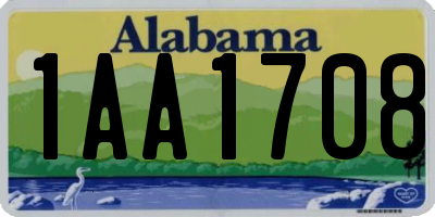 AL license plate 1AA1708