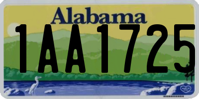 AL license plate 1AA1725