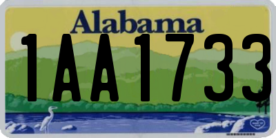 AL license plate 1AA1733