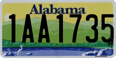 AL license plate 1AA1735