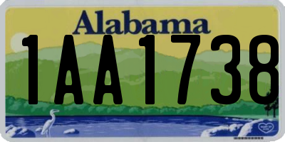 AL license plate 1AA1738