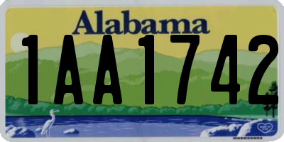 AL license plate 1AA1742