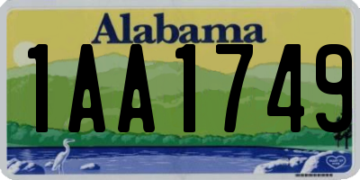 AL license plate 1AA1749