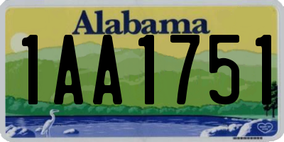 AL license plate 1AA1751