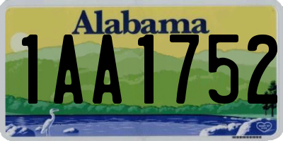 AL license plate 1AA1752
