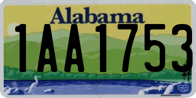 AL license plate 1AA1753