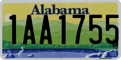 AL license plate 1AA1755