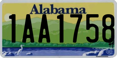 AL license plate 1AA1758