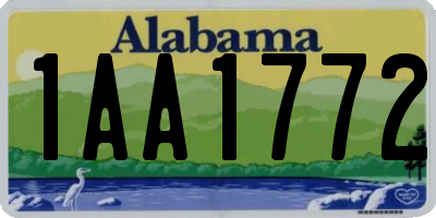 AL license plate 1AA1772