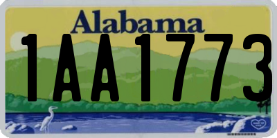 AL license plate 1AA1773