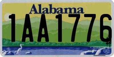 AL license plate 1AA1776