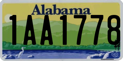 AL license plate 1AA1778