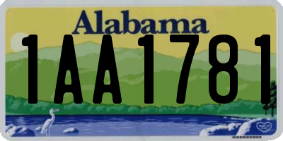 AL license plate 1AA1781