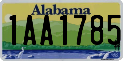 AL license plate 1AA1785