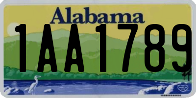 AL license plate 1AA1789