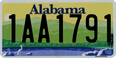 AL license plate 1AA1791