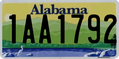 AL license plate 1AA1792