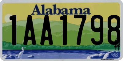 AL license plate 1AA1798