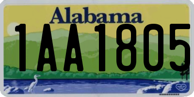 AL license plate 1AA1805