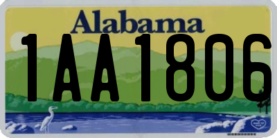 AL license plate 1AA1806