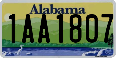 AL license plate 1AA1807