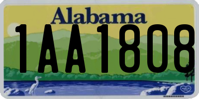 AL license plate 1AA1808