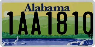 AL license plate 1AA1810
