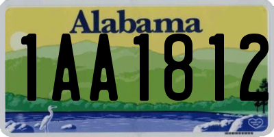 AL license plate 1AA1812