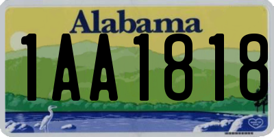 AL license plate 1AA1818