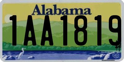 AL license plate 1AA1819