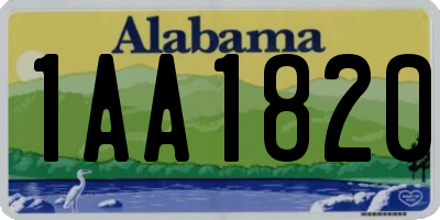 AL license plate 1AA1820