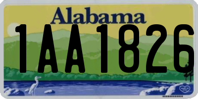 AL license plate 1AA1826