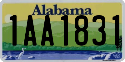 AL license plate 1AA1831