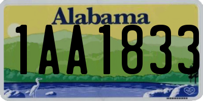 AL license plate 1AA1833