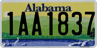 AL license plate 1AA1837