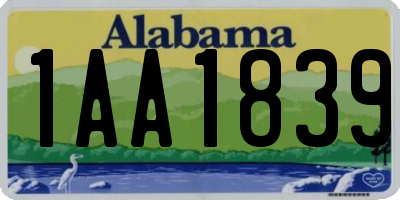 AL license plate 1AA1839