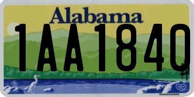 AL license plate 1AA1840