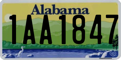 AL license plate 1AA1847