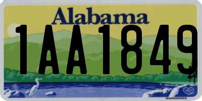 AL license plate 1AA1849