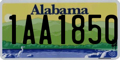 AL license plate 1AA1850