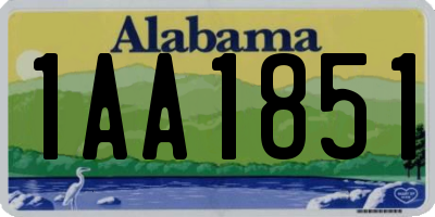 AL license plate 1AA1851