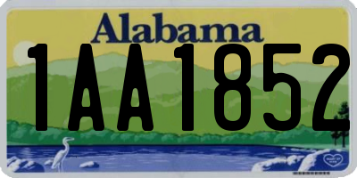 AL license plate 1AA1852