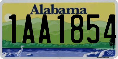 AL license plate 1AA1854